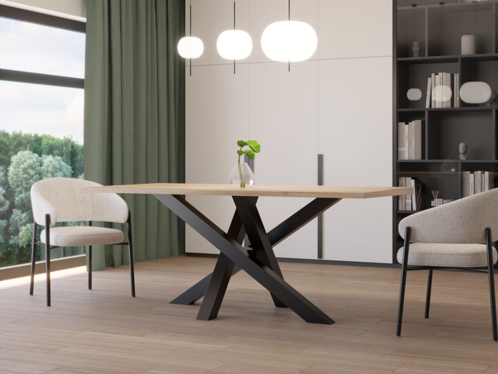 Stół z blatem dębowym Mediolan - obrazek 2