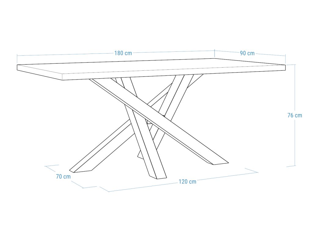 Stół z blatem dębowym Mediolan - obrazek 6