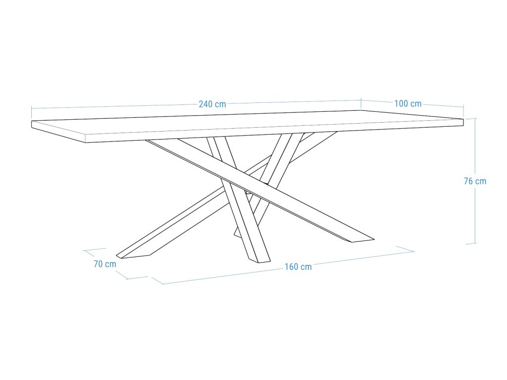 Stół z blatem dębowym Mediolan - obrazek 8