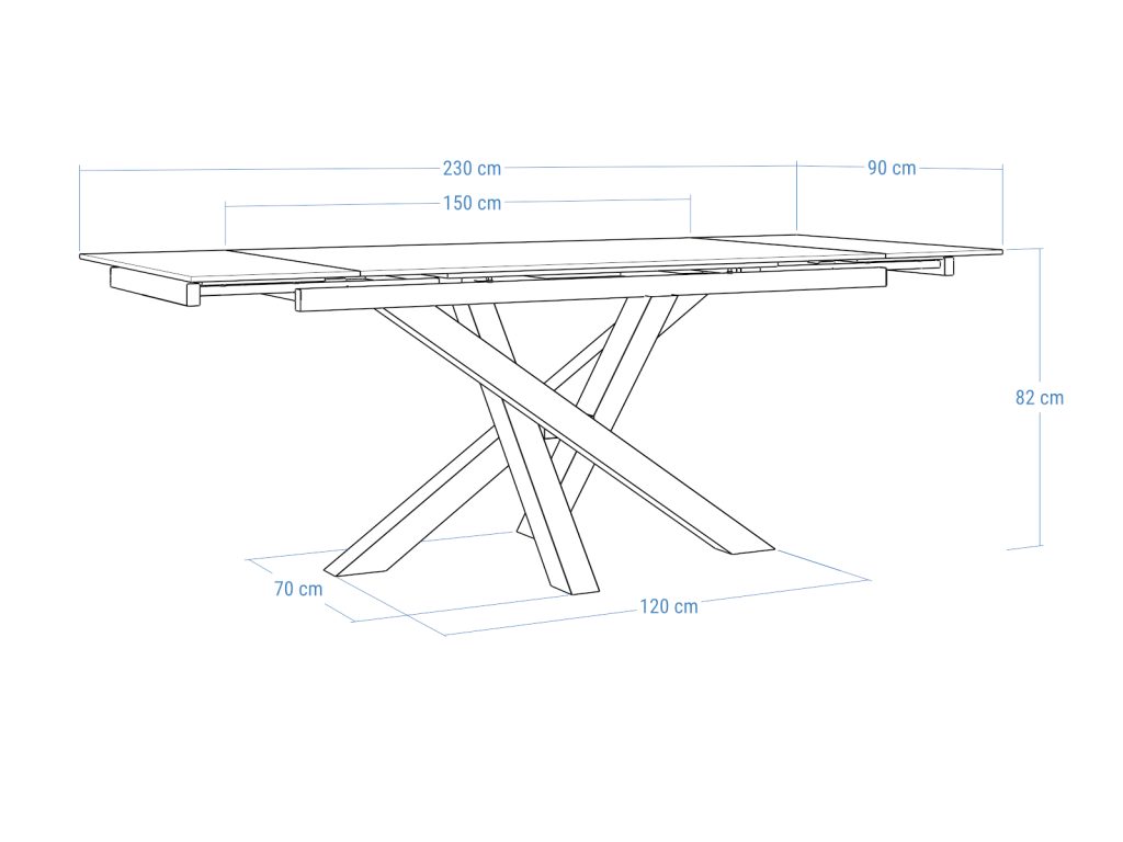 Rozkładany stół z blatem ze spieku kwarcowego Mediolan - obrazek 4