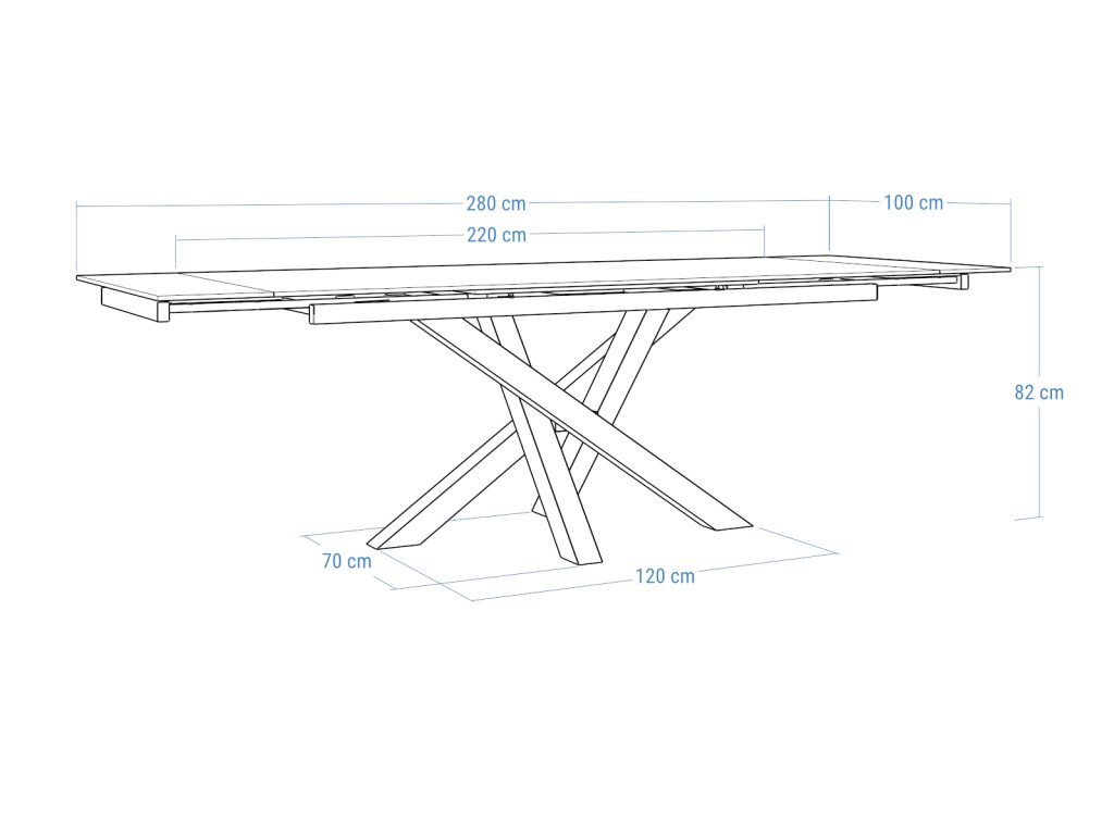Rozkładany stół z blatem ze spieku kwarcowego Mediolan - obrazek 6