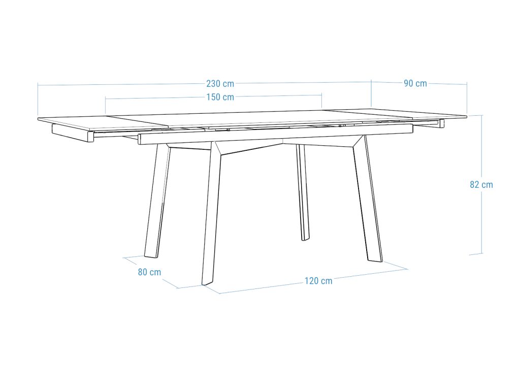 Modny stół rozkładany do salonu ze spieku kwarcowego Shift - obrazek 4