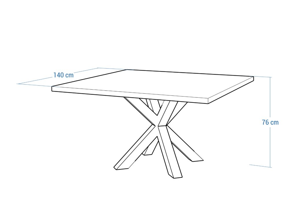 Kwadratowy Stół Pająk Chrom 140x140cm - obrazek 5