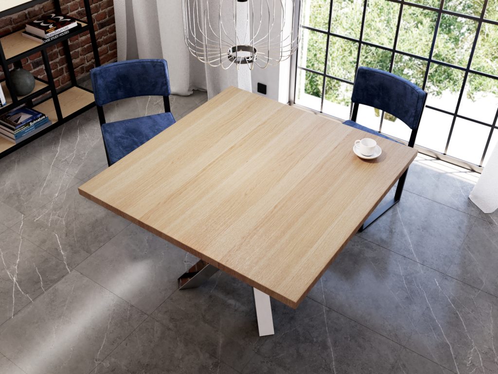 Kwadratowy Stół Pająk Chrom 120x120cm - obrazek 3