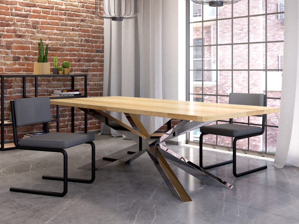 Duży Stół Pająk Chrom 240x100cm - obrazek 2