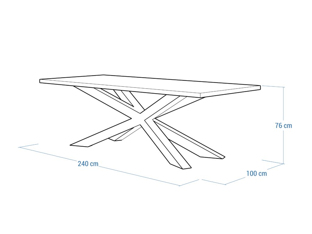 Duży Stół Pająk Heavy 240x100cm - obrazek 4