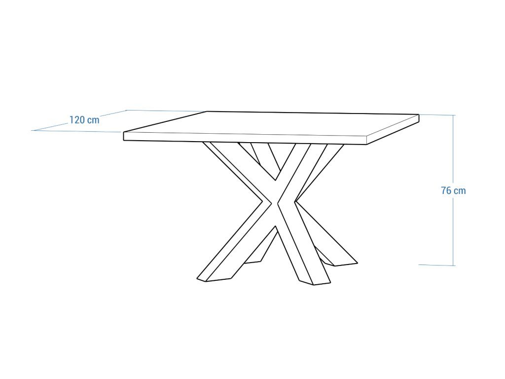 Kwadratowy Stół Pająk Heavy Chrom 120x120cm - obrazek 5