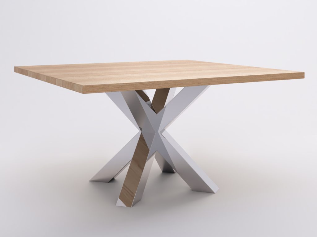 Kwadratowy Stół Pająk Heavy Chrom 140x140cm - obrazek 4