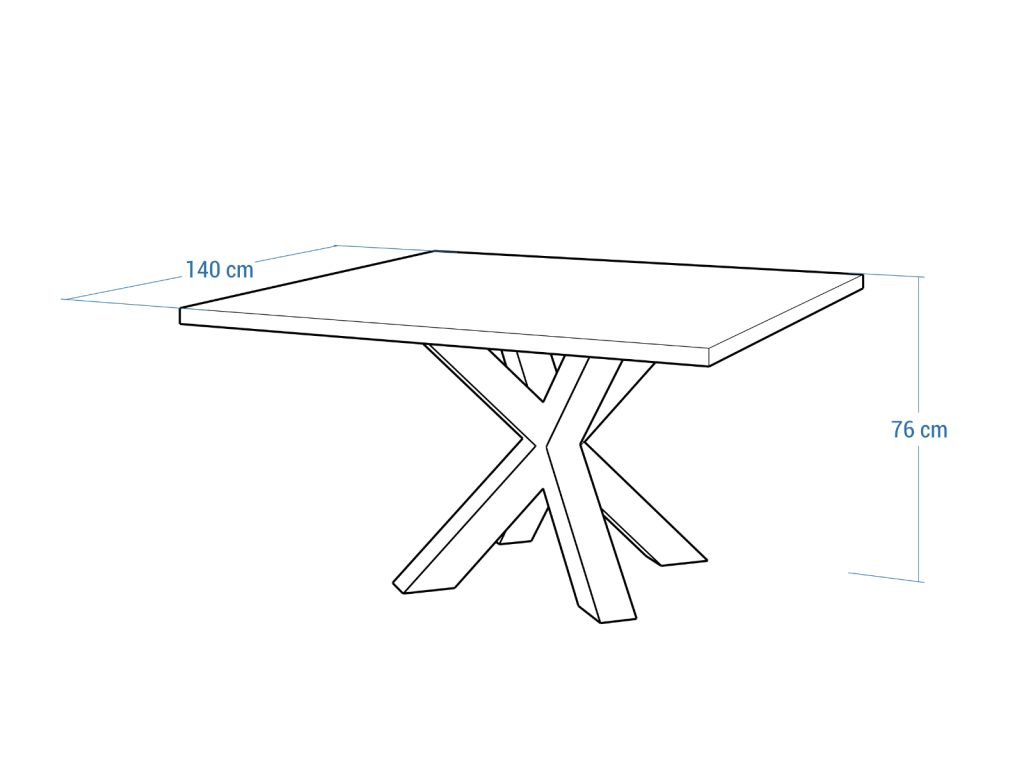 Kwadratowy Stół Pająk Heavy Chrom 140x140cm - obrazek 5