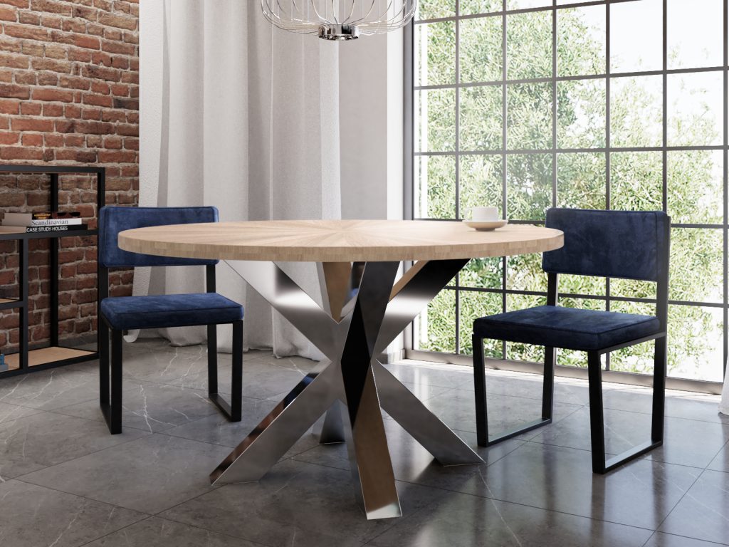 Okrągły Stół Pająk Heavy Chrom Średnica 140 cm - obrazek 2