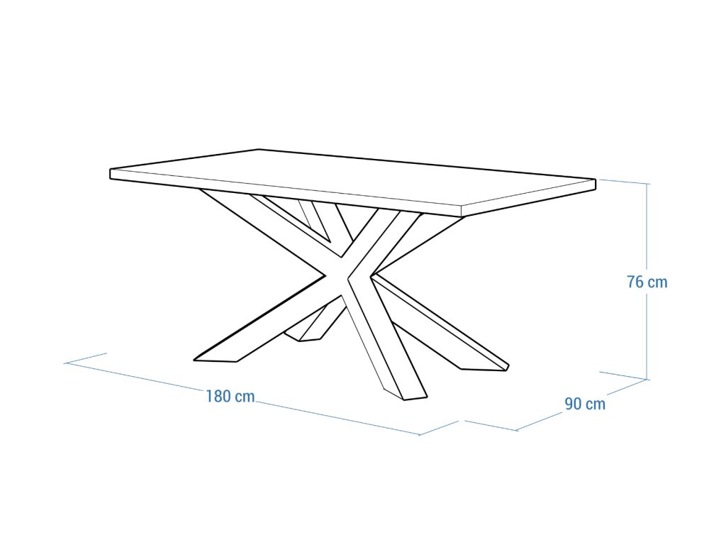 Stół Pająk Heavy Chrom 180x90cm - obrazek 5