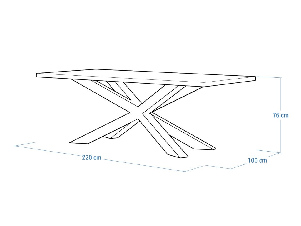 Duży Stół Pająk Heavy Chrom 220x100cm - obrazek 5