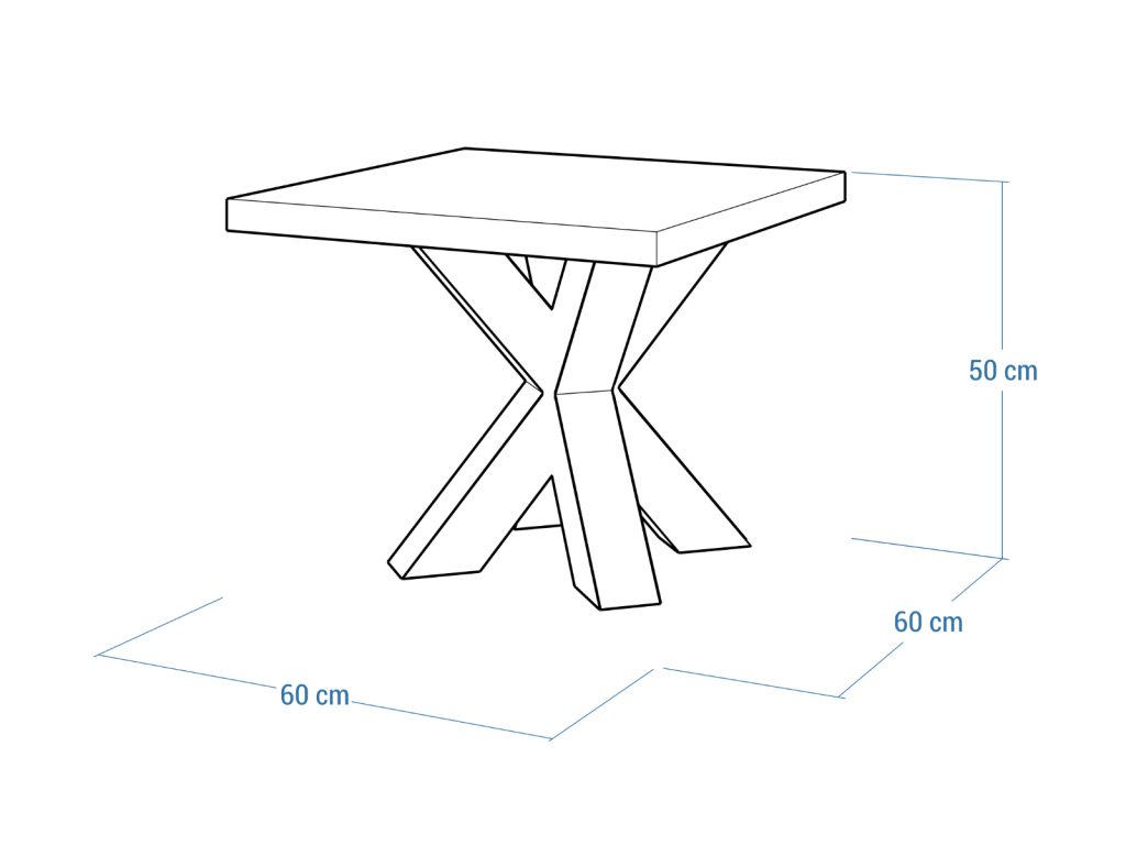 Kwadratowy Stolik Pająk heavy 60x60cm - obrazek 5