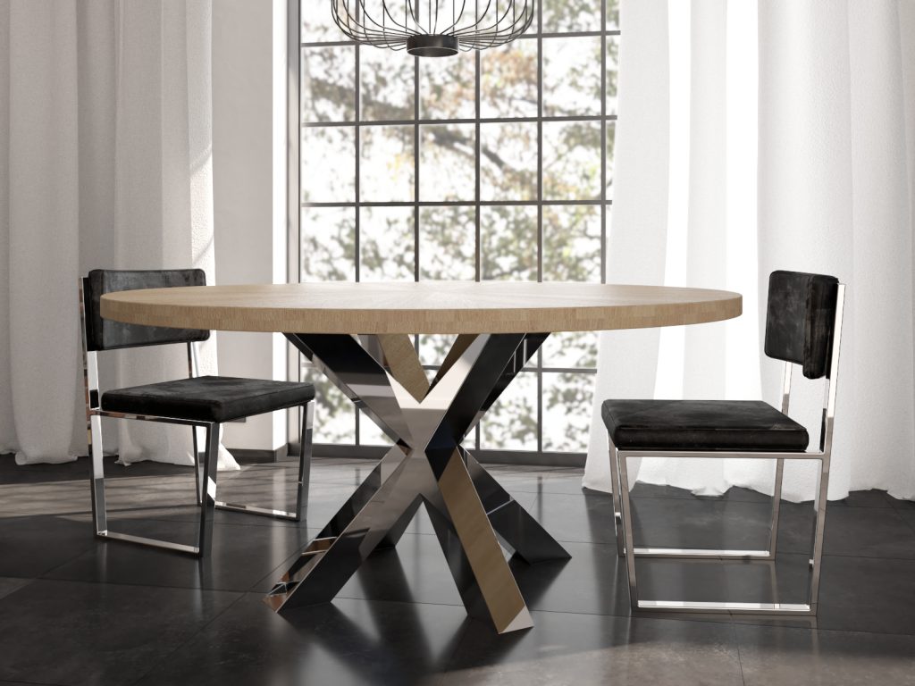 Okrągły Stół Pająk Heavy Chrom Średnica 160 cm - obrazek 2