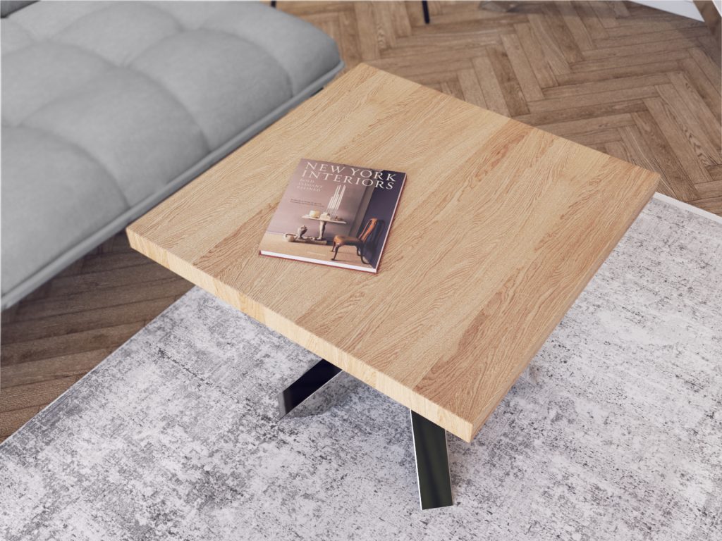 Kwadratowy Stolik Pająk slim chrom 60x60cm - obrazek 3