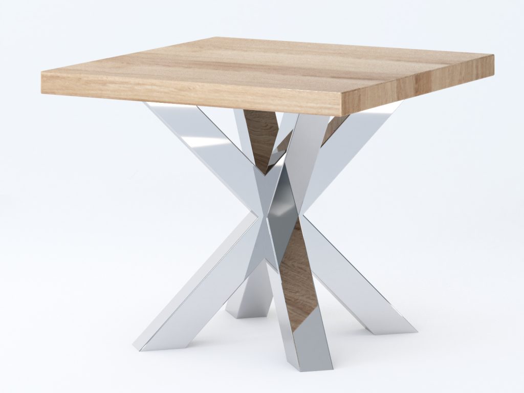 Kwadratowy Stolik Pająk slim chrom 60x60cm - obrazek 4