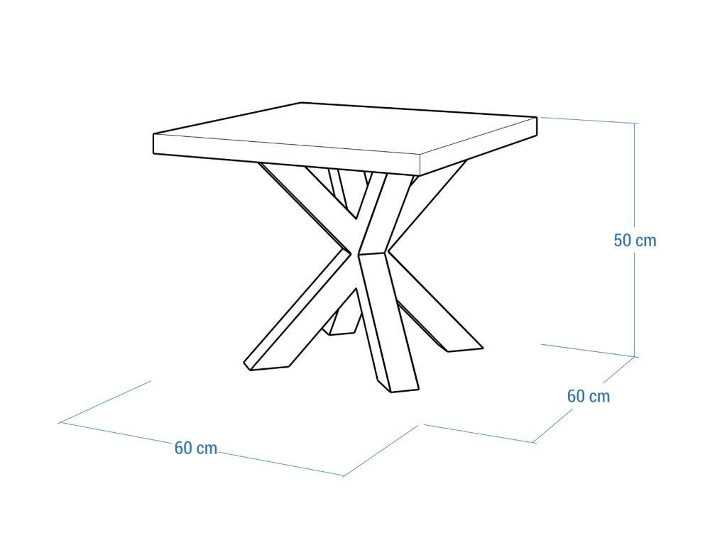 Kwadratowy Stolik Pająk slim chrom 60x60cm - obrazek 5