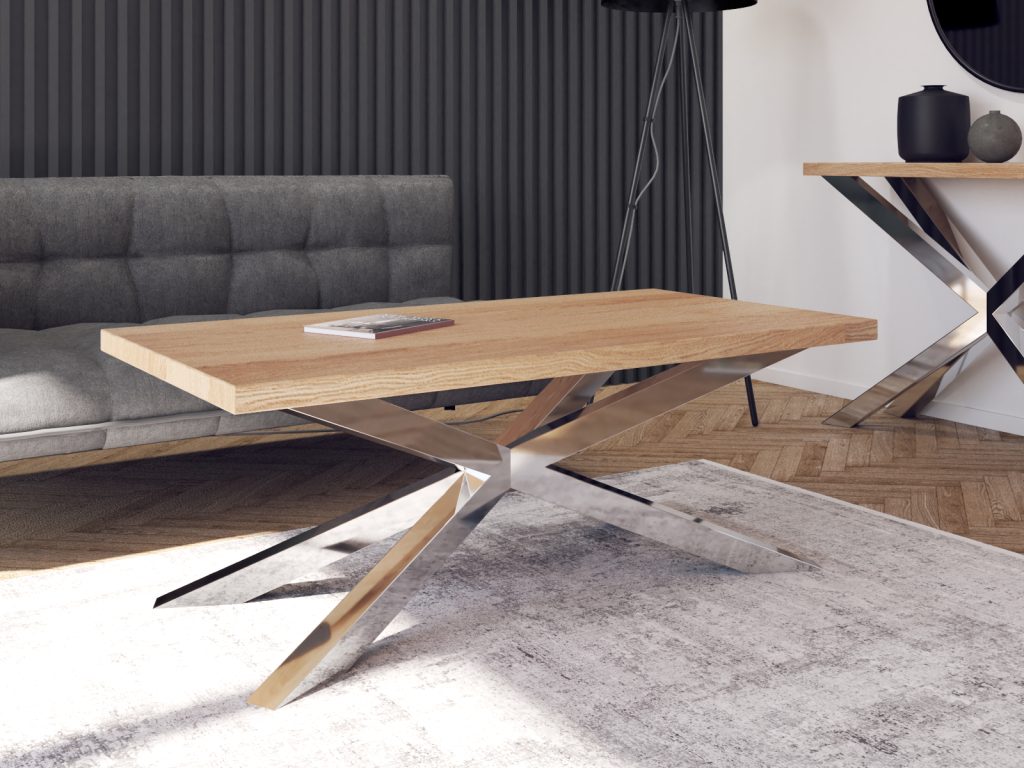 Stolik Pająk Slim chrom 70x130cm - obrazek 2