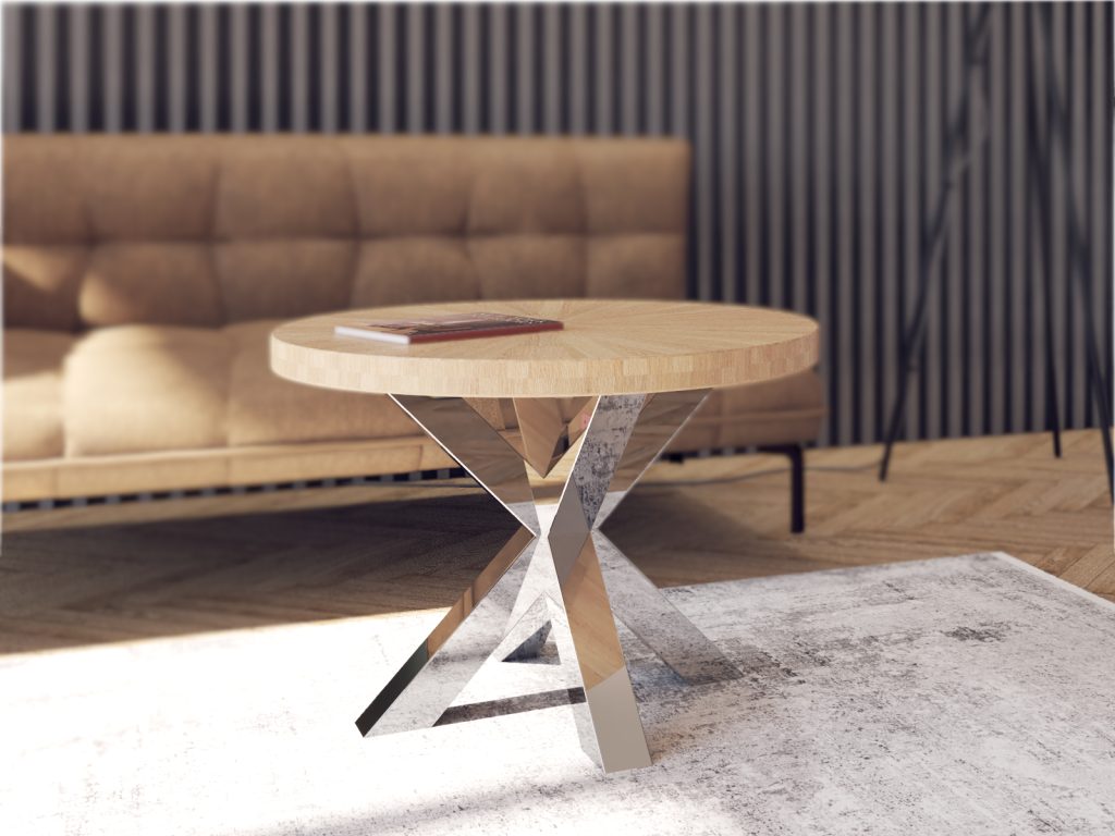 Okrągły Stolik Pająk Slim chrom średnica 70cm - obrazek 2