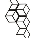 Dekoracja ścienna metalowa na rośliny pnące Trejaż Cube S 35x61 cm