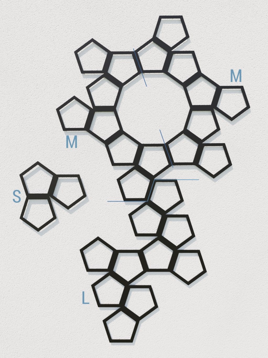 Dekoracja ścienna metalowa na rośliny pnące Trejaż Pentagon L 59x77 cm - obrazek 3