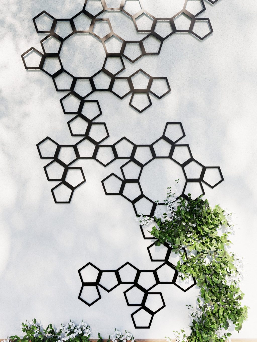 Dekoracja ścienna metalowa na rośliny pnące Trejaż Pentagon M 54x84 cm - obrazek 3