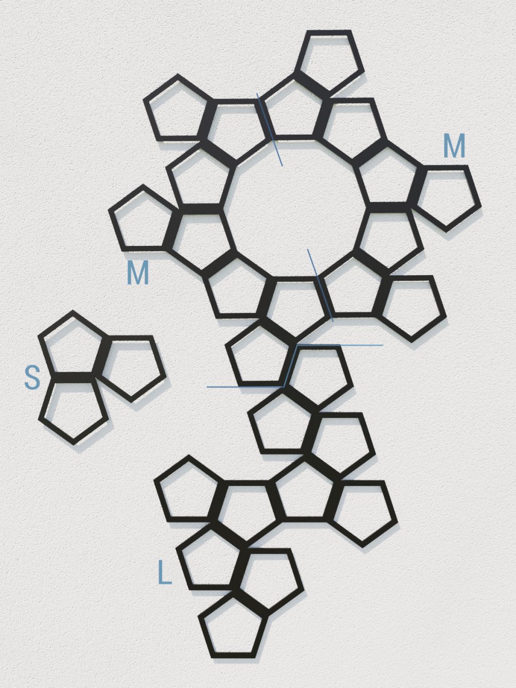Dekoracja ścienna metalowa na rośliny pnące Trejaż Pentagon M 54x84 cm - obrazek 4