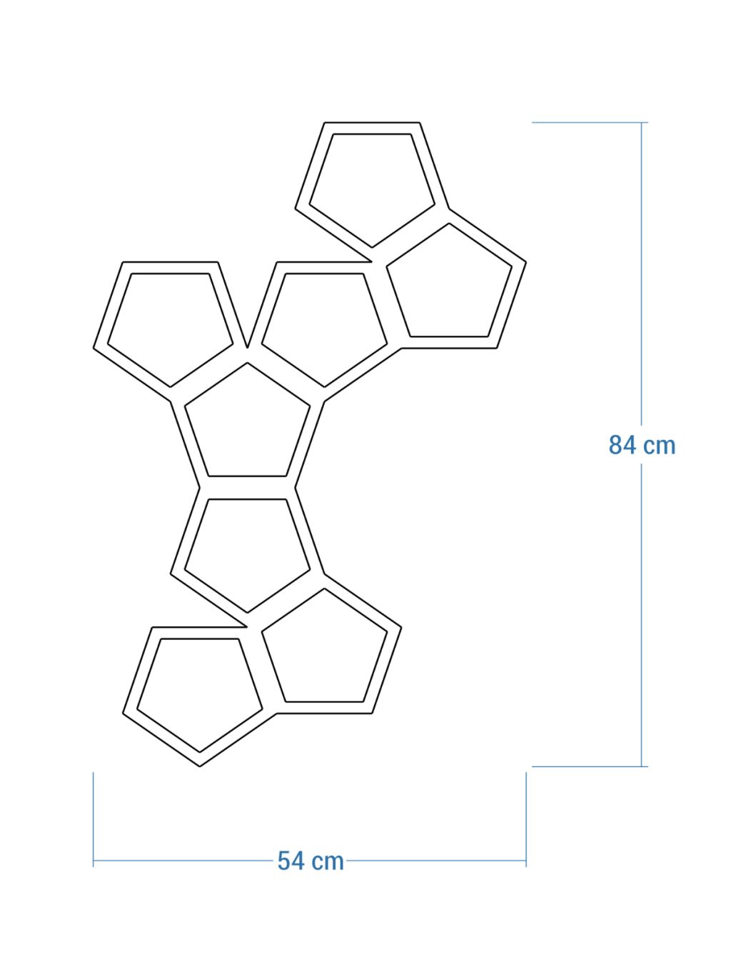 Dekoracja ścienna metalowa na rośliny pnące Trejaż Pentagon M 54x84 cm - obrazek 5
