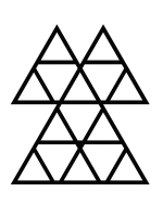 Dekoracja ścienna metalowa na rośliny pnące Trejaż Trójkąty M 52x60 cm