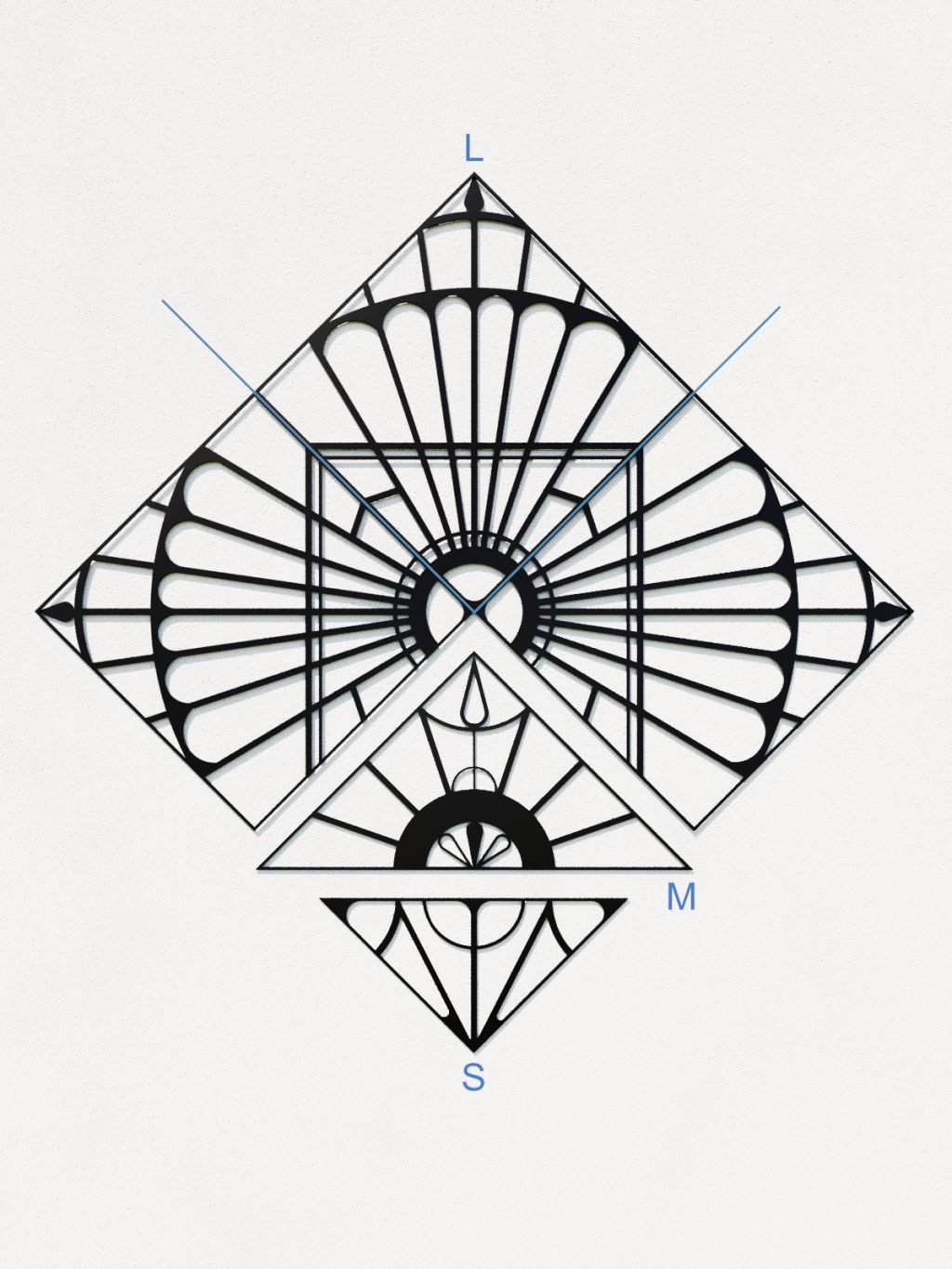 Dekoracja ścienna metalowa na rośliny pnące Trejaż Paro L 80x80 cm - obrazek 4