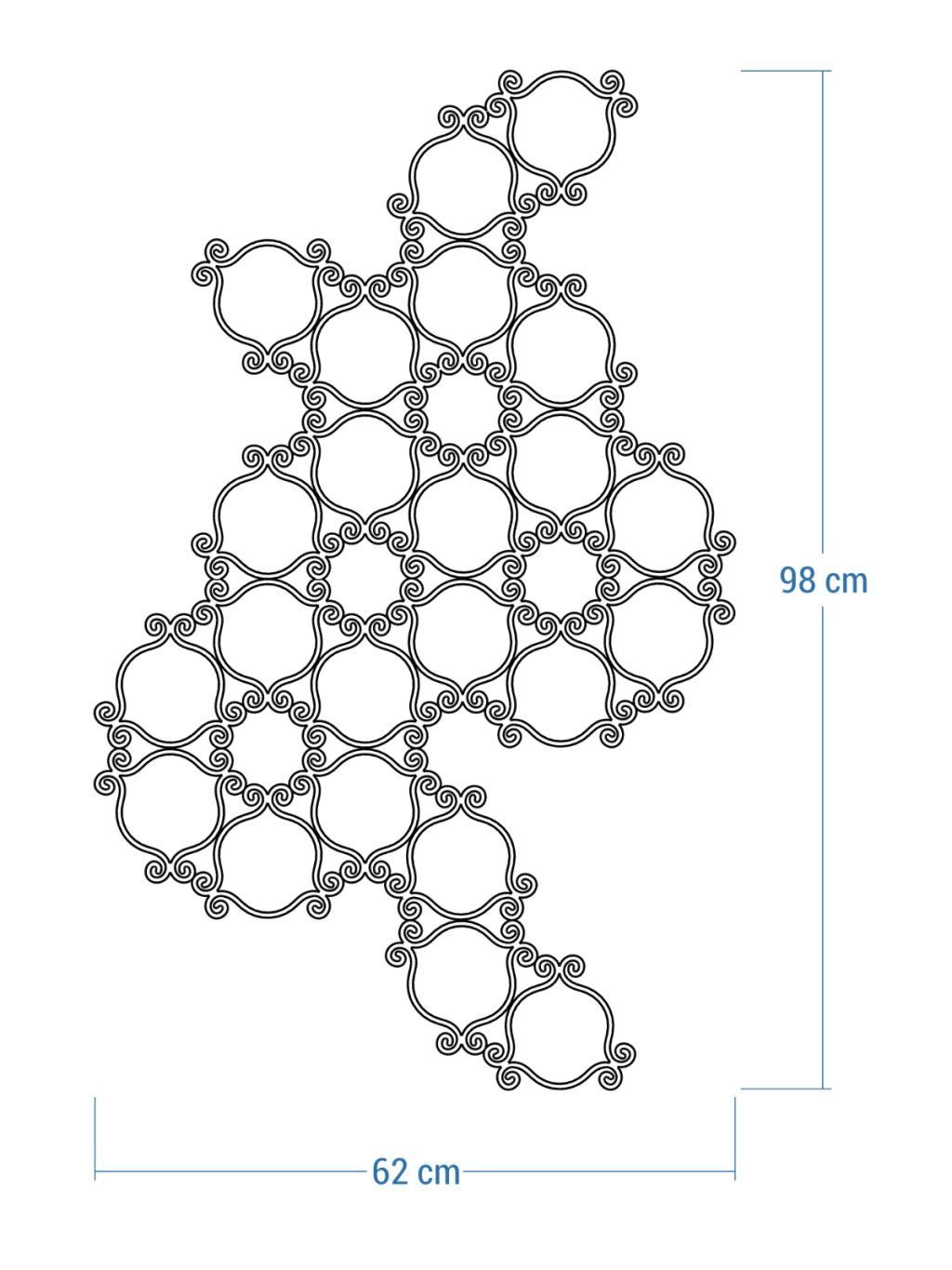 Dekoracja ścienna metalowa na rośliny pnące Trejaż Esso L 62x98 cm - obrazek 4