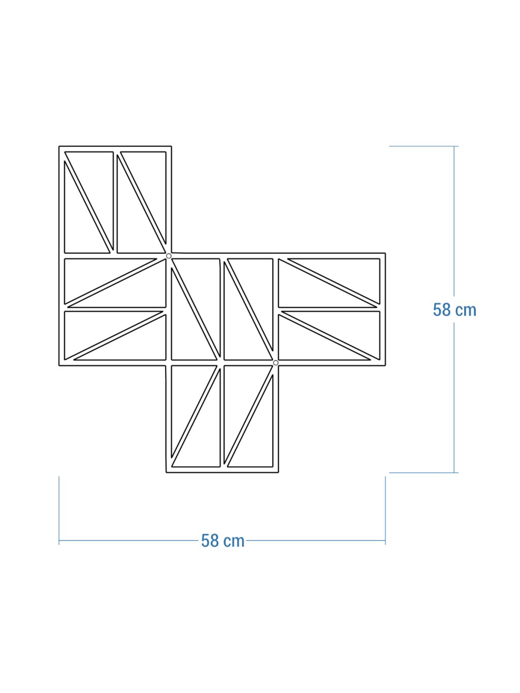 Dekoracja ścienna metalowa na rośliny pnące Trejaż Zigzag S 58x58 cm - obrazek 4