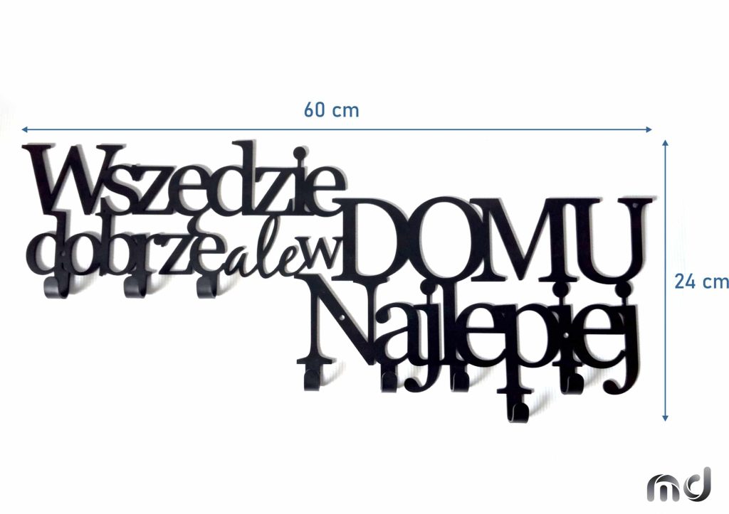 Wieszak metalowy na ubrania Wszędzie dobrze 60 cm - obrazek 5