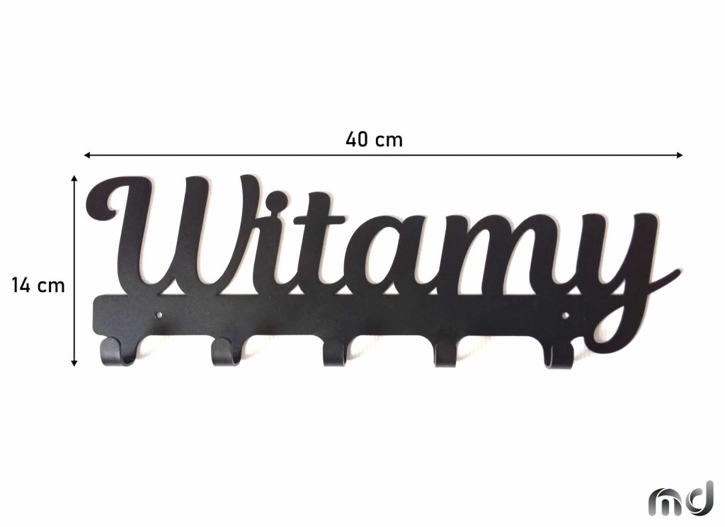 Wieszak metalowy na ubrania Witamy 40 cm - obrazek 4