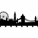 Wieszak metalowy miasto Londyn 80 cm