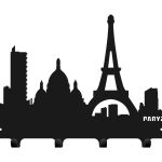 Wieszak metalowy miasto Paryż 40 cm