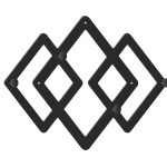 Wieszak ścienny metalowy Geometric WIE158 40 cm