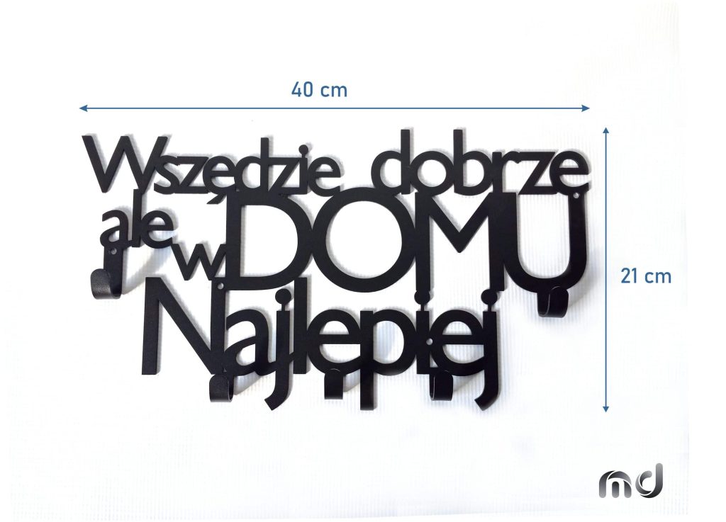 Wieszak metalowy Wszędzie dobrze WIE182 40 cm - obrazek 3