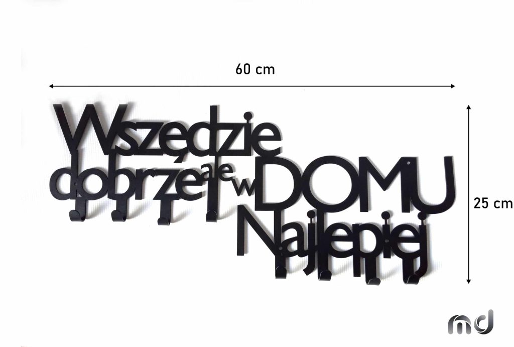 Wieszak metalowy Wszędzie dobrze WIE181 60 cm - obrazek 3