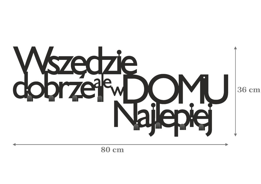 Wieszak metalowy Wszędzie dobrze WIE181 80 cm - obrazek 6