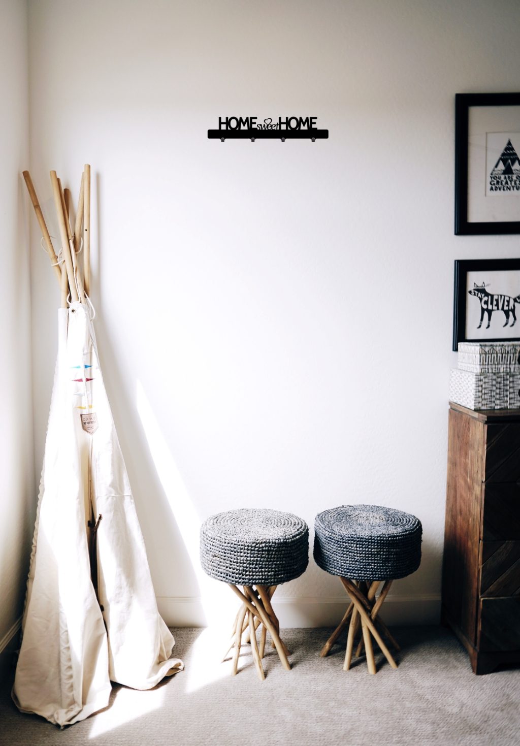 Krótki wieszak na kurtki Home sweet home 40 cm - obrazek 2