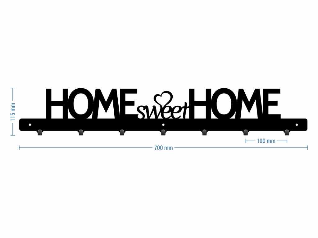 Wieszak na kurtki Home sweet home 70 cm - obrazek 3