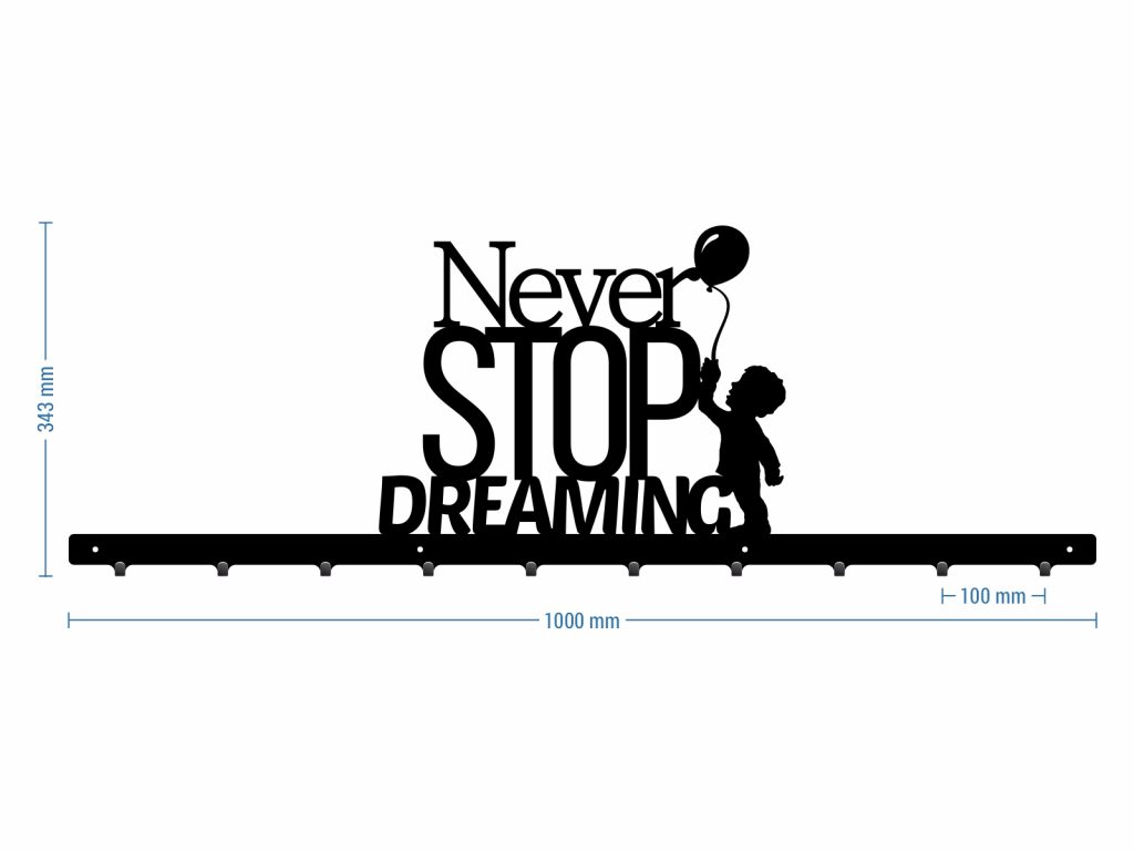 Długi wieszak ścienny Never stop dreaming 100 cm - obrazek 3
