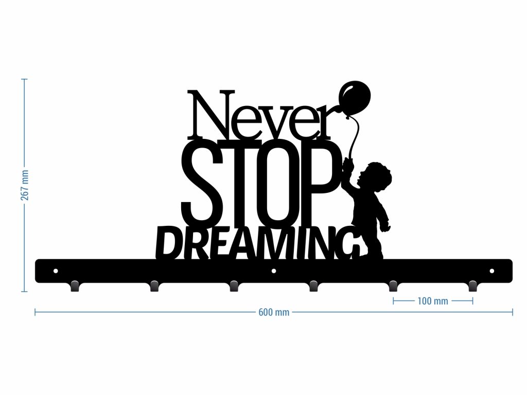 Wieszak ścienny Never stop dreaming 60 cm - obrazek 3