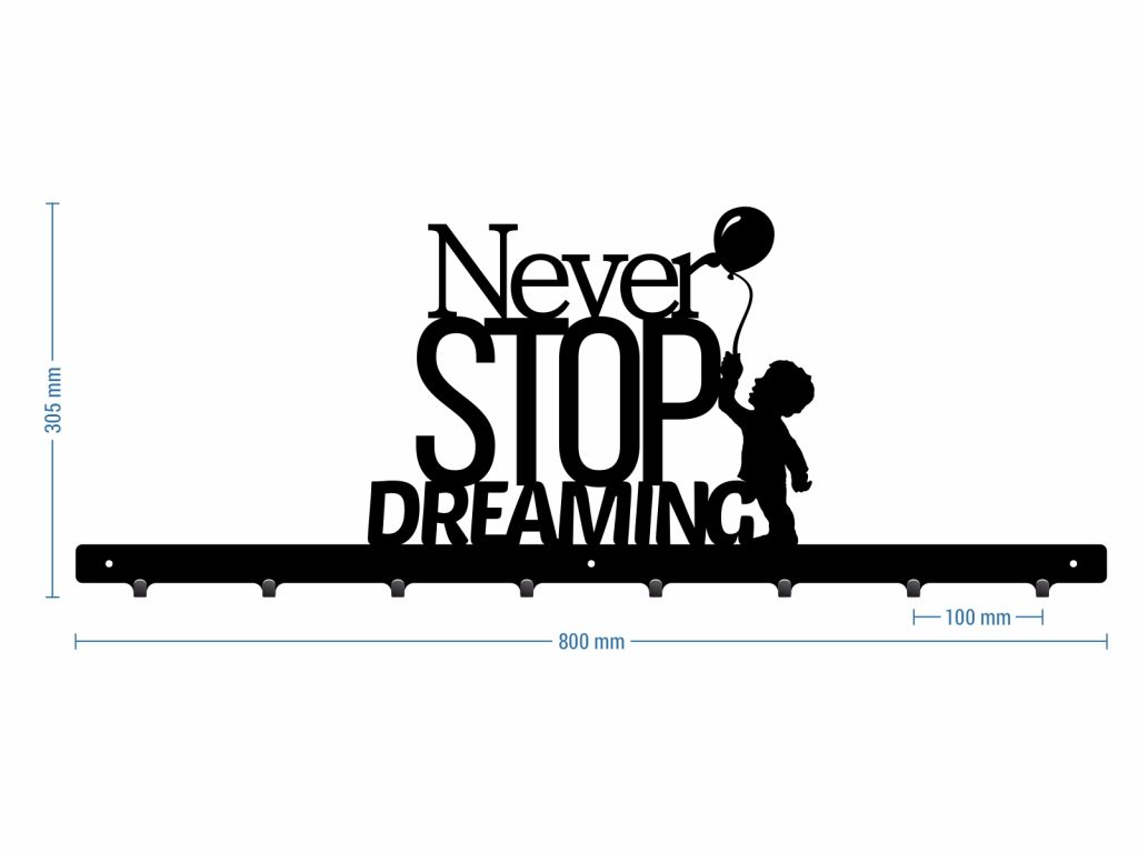 Wieszak ścienny Never stop dreaming 80 cm - obrazek 3
