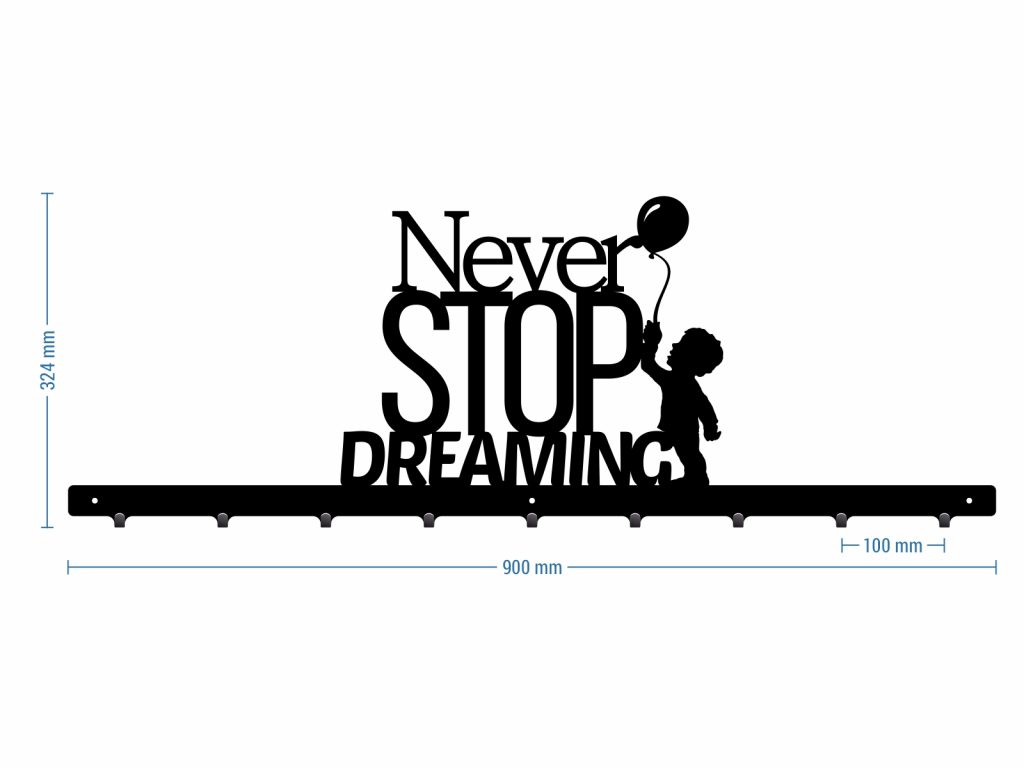 Wieszak ścienny Never stop dreaming 90 cm - obrazek 3