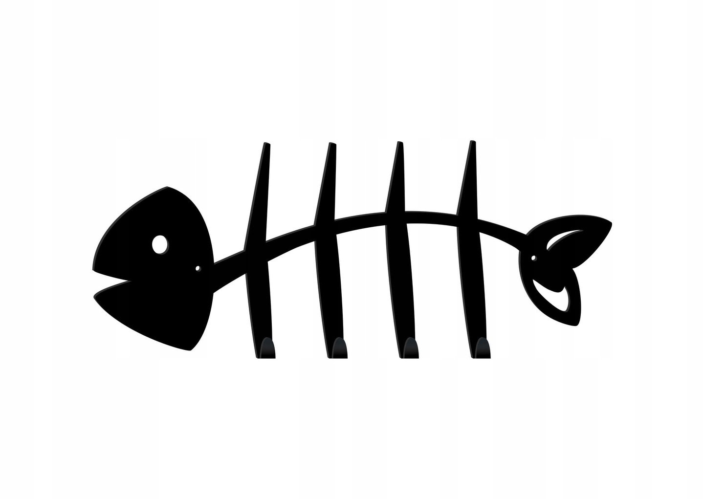 w58-40-cza Wieszak metalowy ścienny WIE058 Ryba 40 cm - obrazek 1