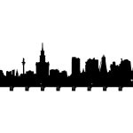 Duży wieszak metalowy na ubrania Miasto WIE097 100 cm