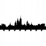 Duży wieszak metalowy na ubrania Miasto WIE099 100 cm