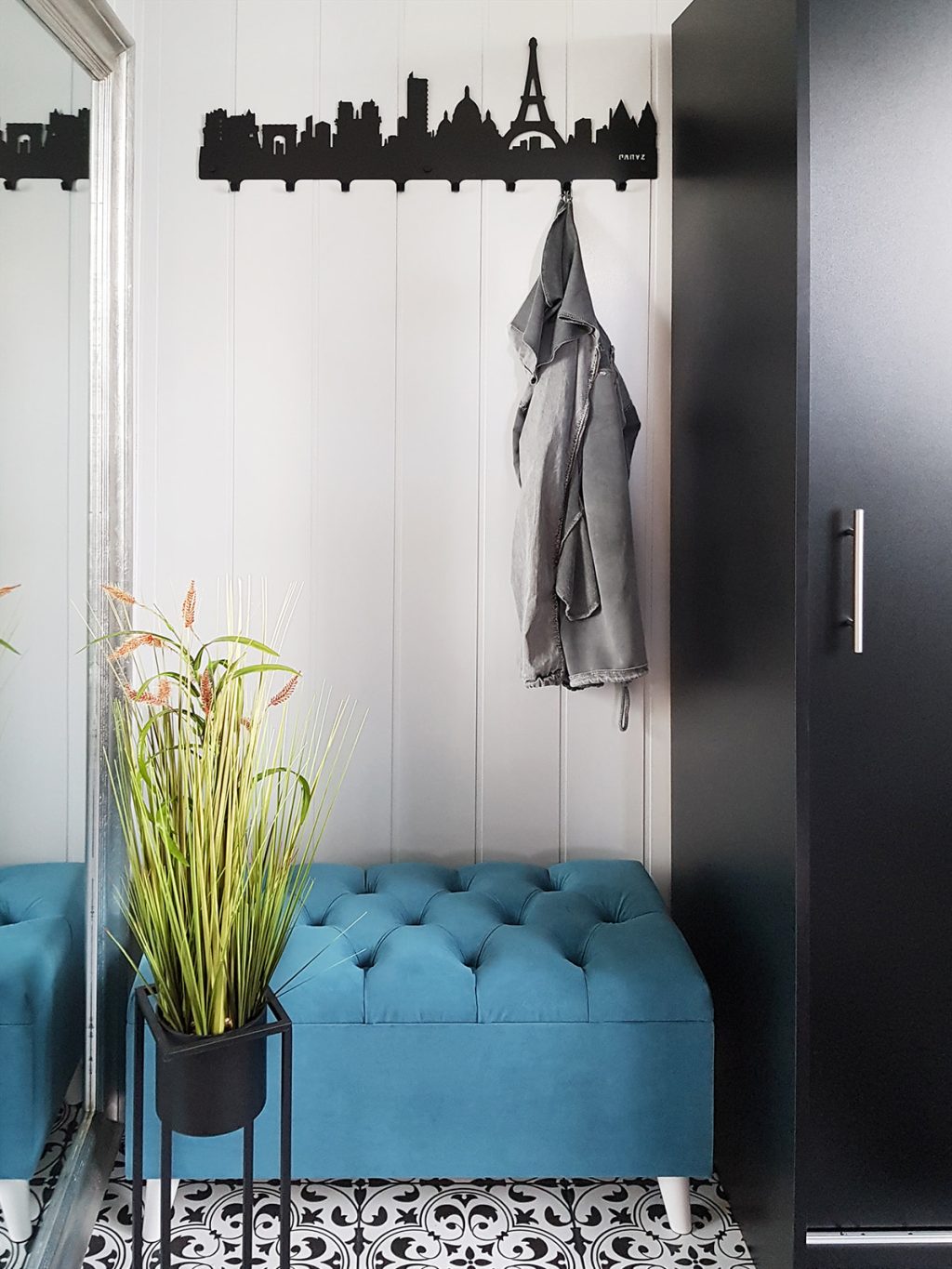 Wieszak metalowy miasto Paryż 80 cm - obrazek 2